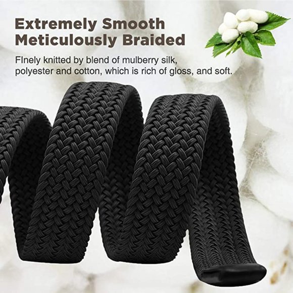 FAIRWIN XL Elastic Braided Belt 1.3” Woven Fabric XL 41-44″ - Picture 3 of 6